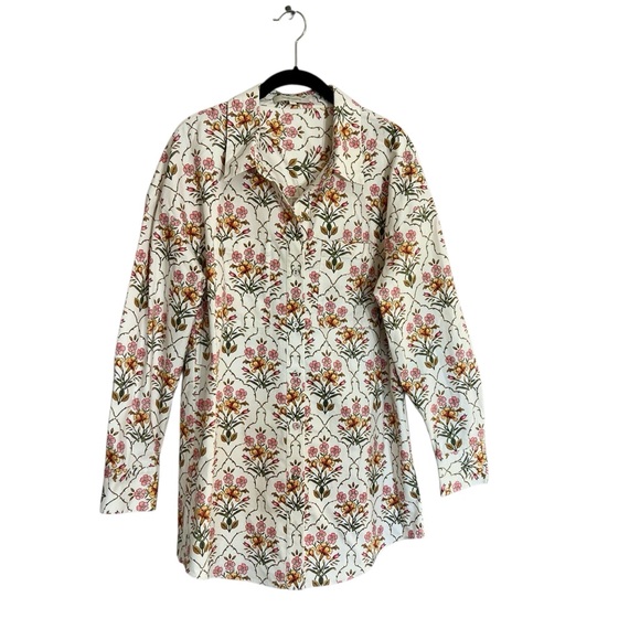 New Favorite Daughter Willow Shacket relaxed fit button down spring floral sz M - Picture 2 of 15